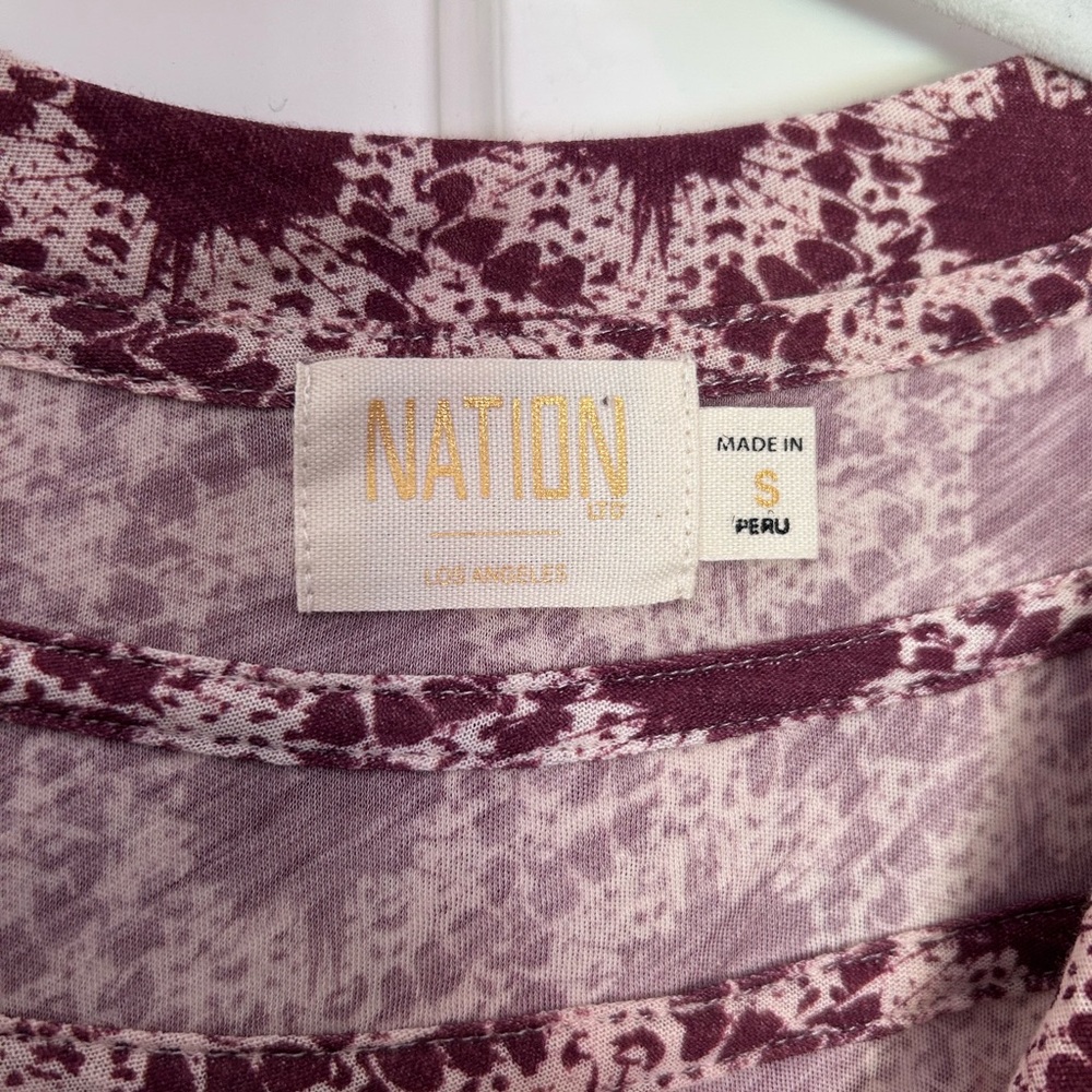 Nation LTD Women's Top in Burgundy and Light Pink